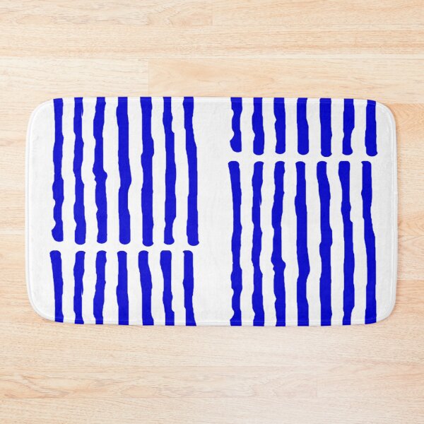 Item preview, Blue and White Vertical Stripes Wonky yes designed and sold by DianeBP.