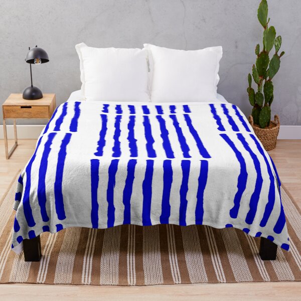 Item preview, Blue and White Vertical Stripes Wonky yes designed and sold by DianeBP.