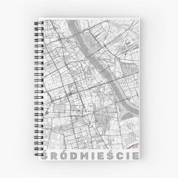 Item preview, Śródmieście Warszawa Map Line designed and sold by HubertRoguski.