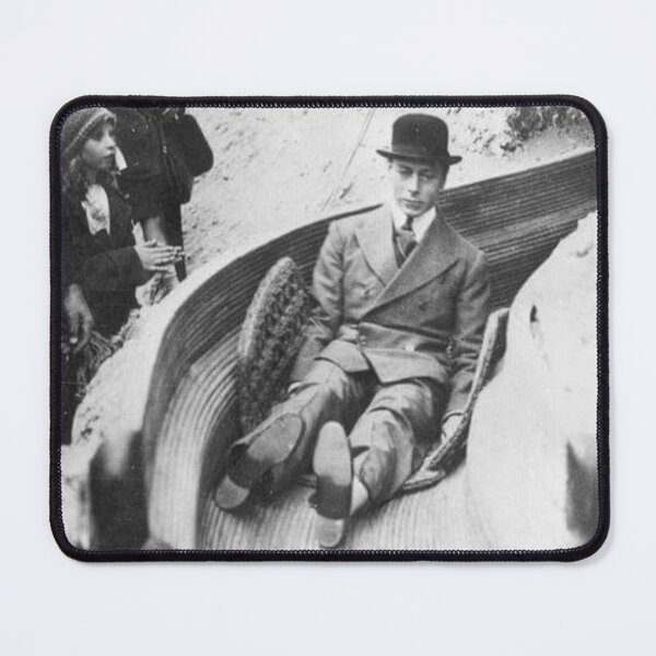 Item preview, Black and White Photograph of England King George VI Having Fun in 1938 Going down a Slide designed and sold by MindChirp.