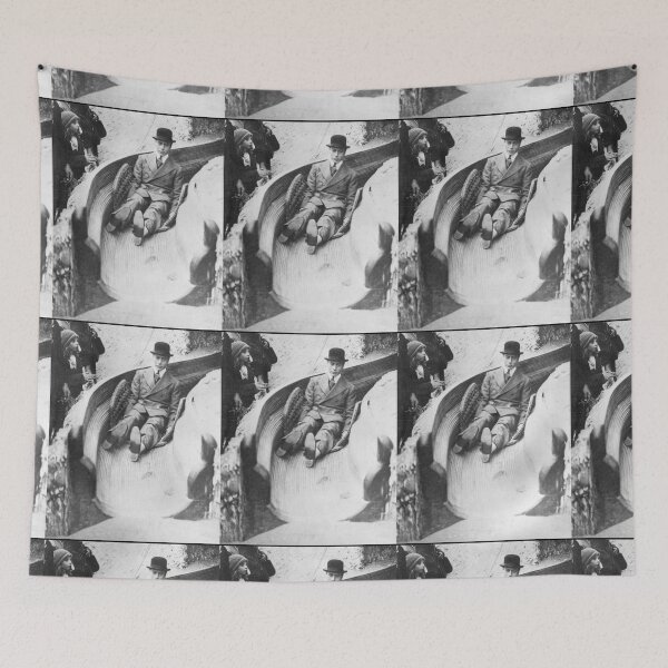 Item preview, Black and White Photograph of England King George VI Having Fun in 1938 Going down a Slide designed and sold by MindChirp.