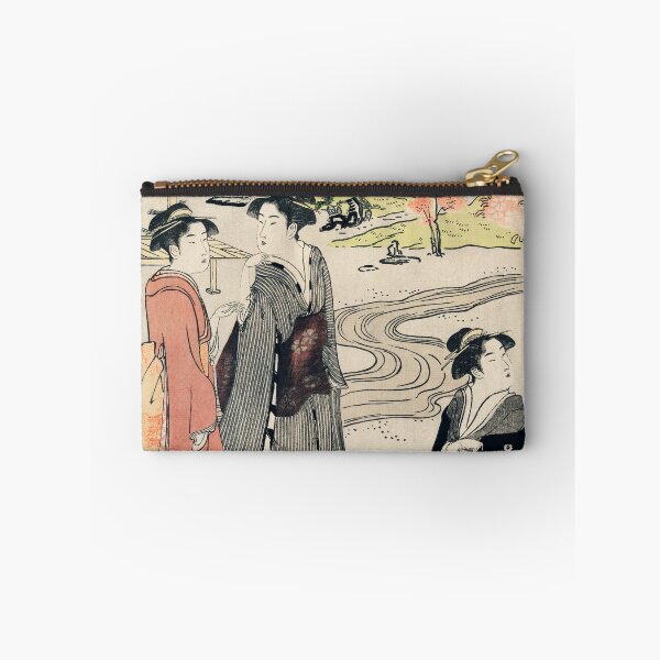 Item preview, Nina no Hanami by Eishi Hosoda (1756-1829), a traditional Japanese Ukyio-e style illustration of a Japanese women in kimono viewing cherry blossoms in a traditional garden. designed and sold by Design Repo.