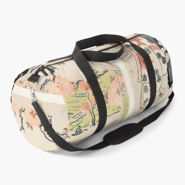Item preview, Nina no Hanami by Eishi Hosoda (1756-1829), a traditional Japanese Ukyio-e style illustration of a Japanese women in kimono viewing cherry blossoms in a traditional garden. designed and sold by Design Repo.