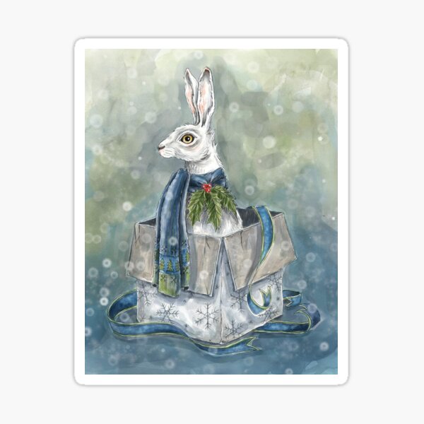 Christmas Bunny Sticker