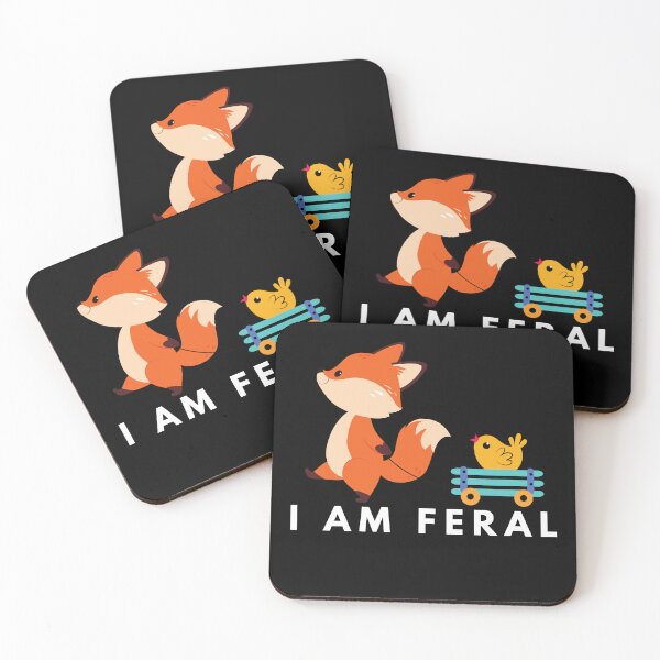 Item preview, I Am Feral, Fox and Chicken Little designed and sold by Cocodino ⭐⭐⭐⭐⭐.