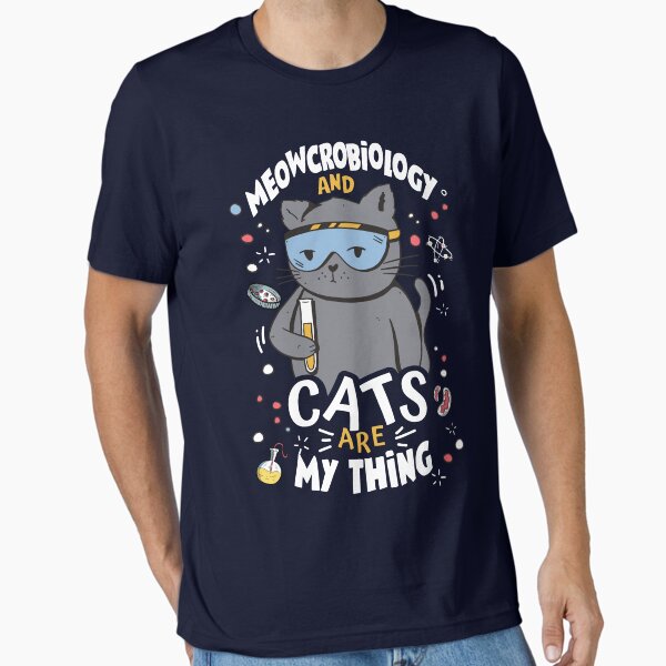 Vista previa del artículo con la obra «Dibujos animados de laboratorio de gato microbiólogo», diseñado y vendido por MrEddie10.