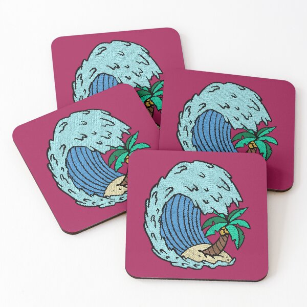 Item preview, Mosaic Ocean waves with coconut tree designed and sold by Max-Branding.