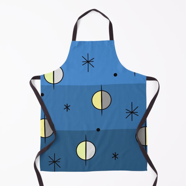 Aperçu de l'œuvre Rétro Space Age Planètes Étoiles Bleu créée et vendue par thepixelgarden.
