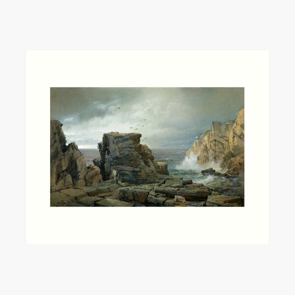 Item preview, A Rocky Coast | William Trost Richards | 1877 Marine Art designed and sold by CJET.
