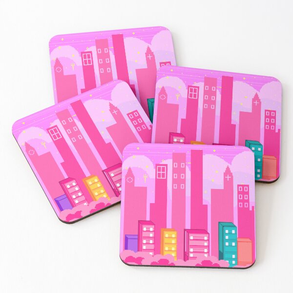 Item preview, Kawaii Pink City Pixel Art Style designed and sold by With Love, InspireMari.