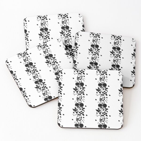 Item preview, Trendy Black and White Floral Lace Stripes -  designed and sold by SunnyBrand.