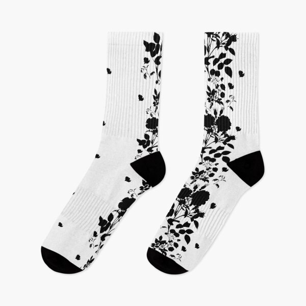 Item preview, Trendy Black and White Floral Lace Stripes -  designed and sold by SunnyBrand.
