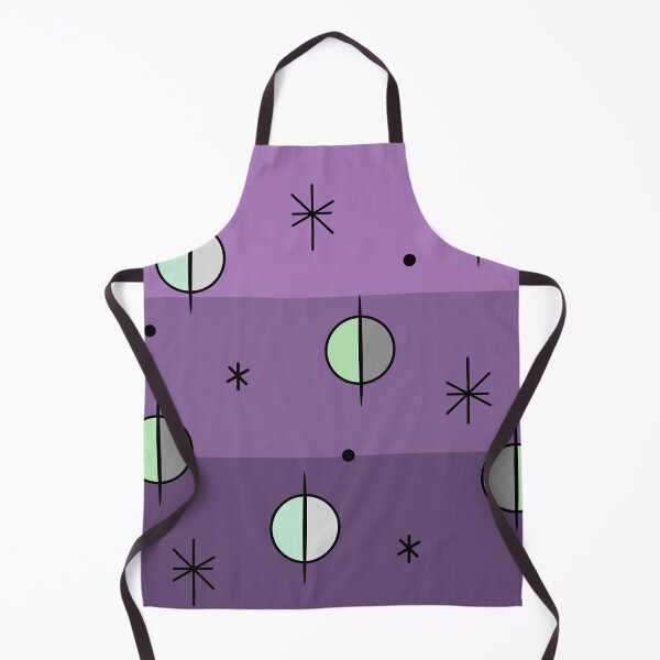 Aperçu de l'œuvre Rétro Space Age Planètes Étoiles Mauve créée et vendue par thepixelgarden.