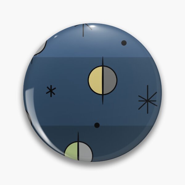 Aperçu de l'œuvre Rétro Space Age Planètes Étoiles Bleu Marine créée et vendue par thepixelgarden.