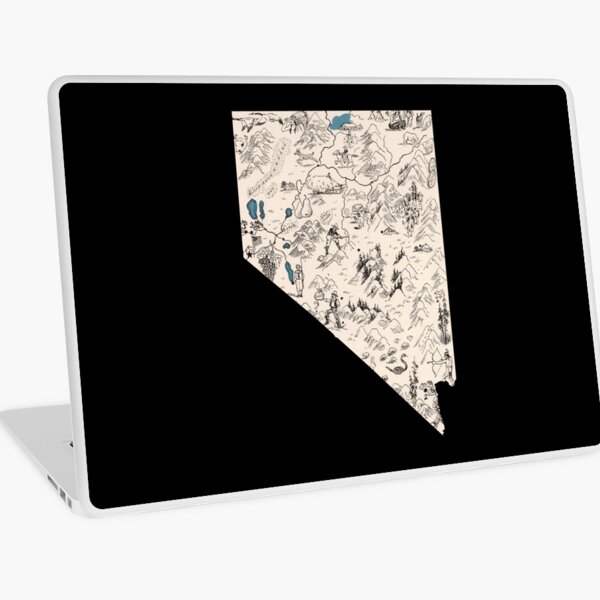 Nevada Vintage Picture Map Laptop Skin