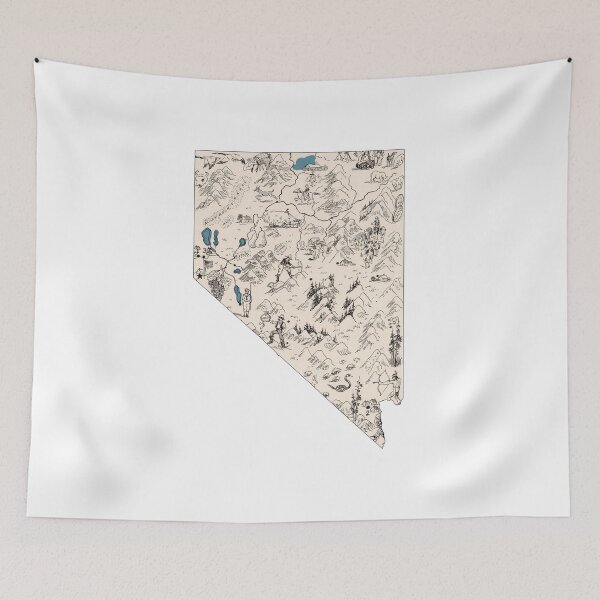 Item preview, Nevada Vintage Picture Map designed and sold by surgedesigns.