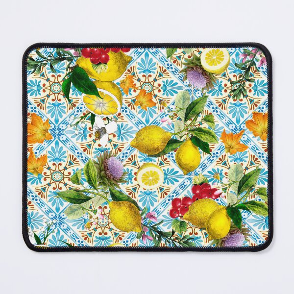 Item preview, Sicilian lemons and romantic tiles cottagecore aesthetic designed and sold by PG Illustration.