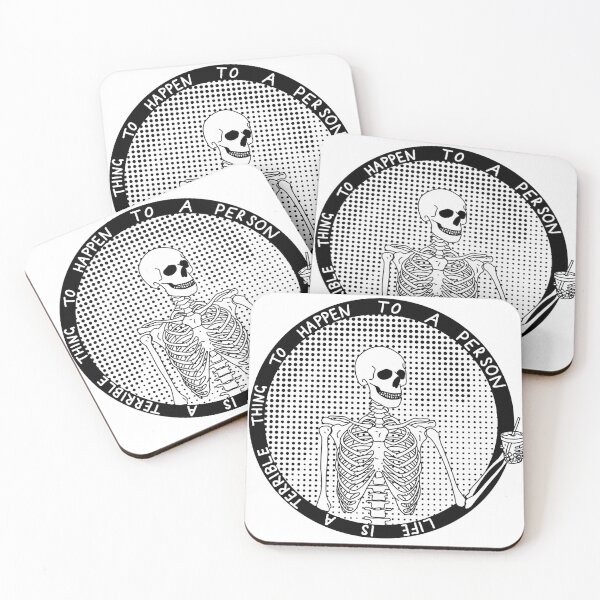 Item preview, Life is a terrible thing. skeleton iced coffee designed and sold by leo rutledge.