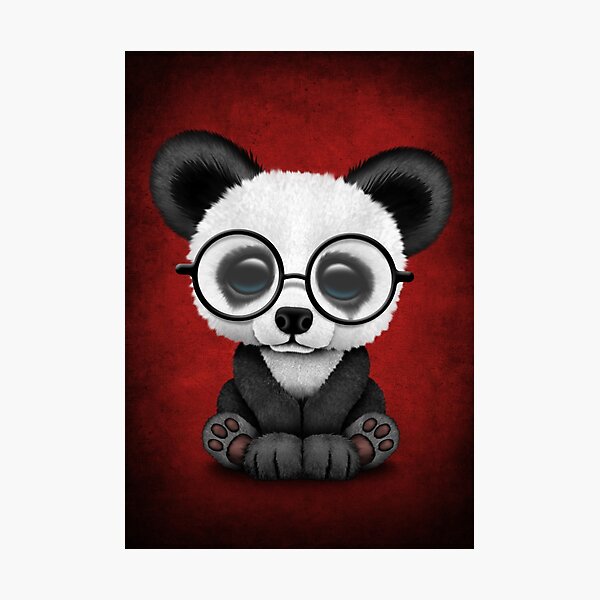 Cute panda in meditation pose crossed legs yoga Art Print by