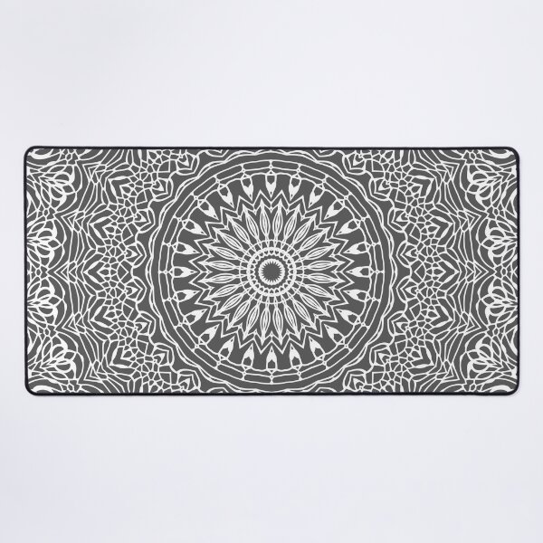 Item preview, Dark Grey and White Mandala designed and sold by Kelly Dietrich Mandala & Fractal Art.