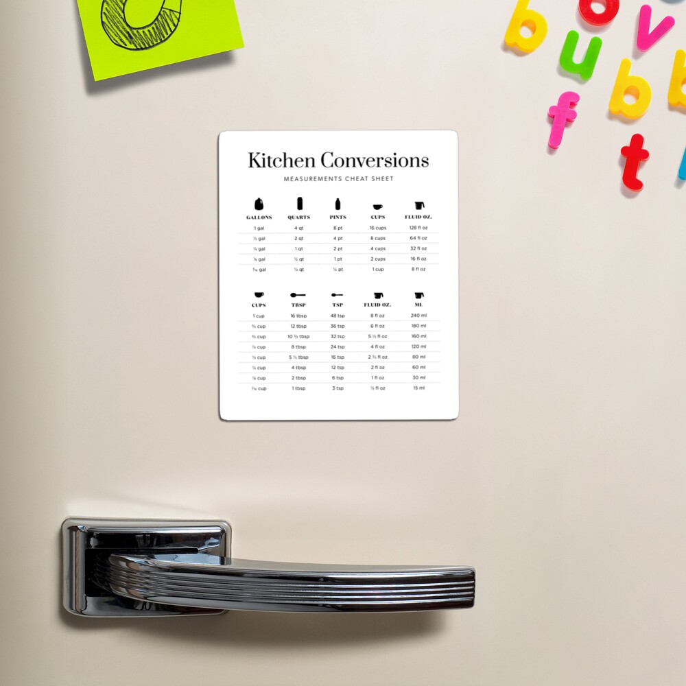 Kitchen Conversions Cheat Sheet Magnet