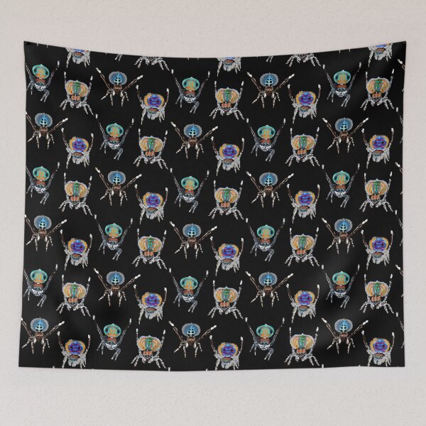 Item preview, Colourful cute peacock jumping spiders designed and sold by AJPaint.