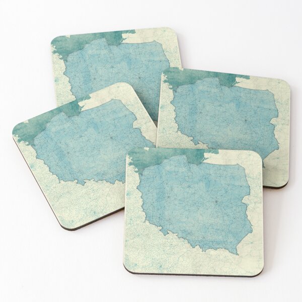 Item preview, Polska Map Blue Vintage designed and sold by HubertRoguski.