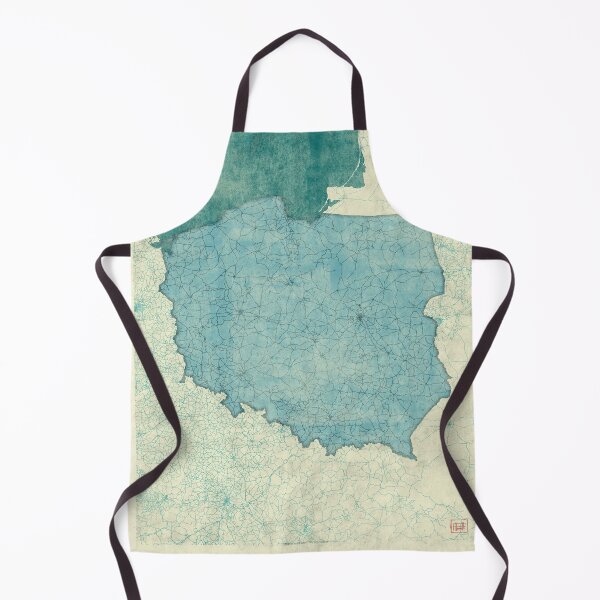 Item preview, Polska Map Blue Vintage designed and sold by HubertRoguski.