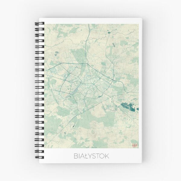 Item preview, Białystok Map Blue Vintage designed and sold by HubertRoguski.