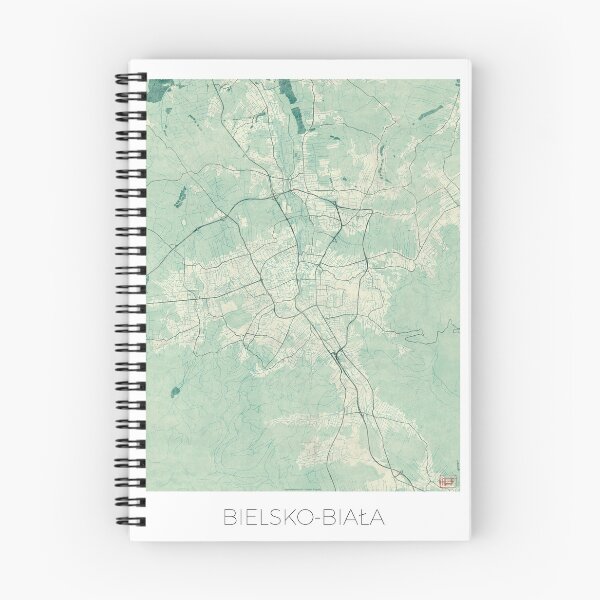 Item preview, Bielsko Biała Map Blue Vintage designed and sold by HubertRoguski.