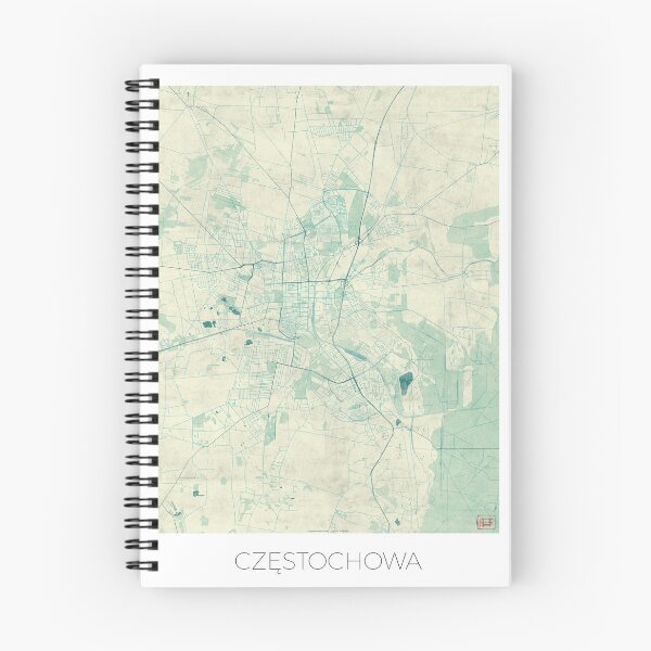 Item preview, Częstochowa Map Blue Vintage designed and sold by HubertRoguski.