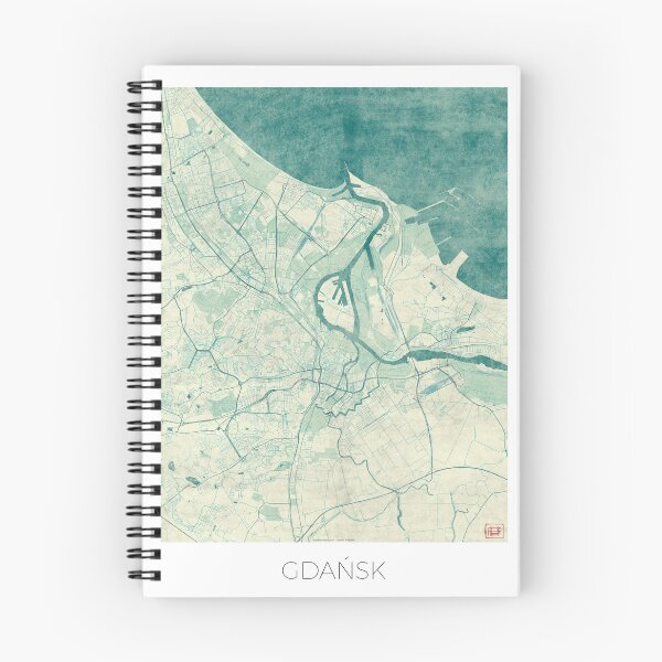 Item preview, Gdańsk Map Blue Vintage designed and sold by HubertRoguski.
