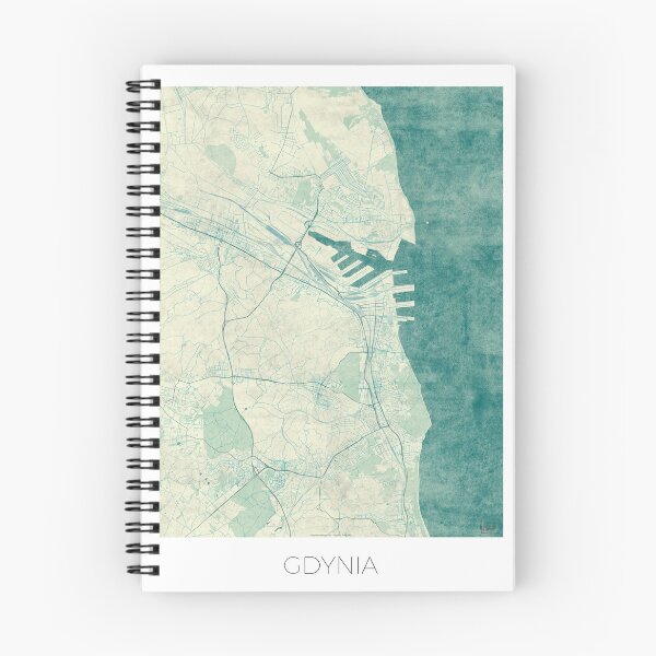 Item preview, Gdynia Map Blue Vintage designed and sold by HubertRoguski.