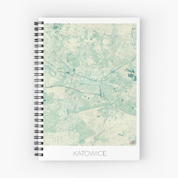 Item preview, Katowice Map Blue Vintage designed and sold by HubertRoguski.