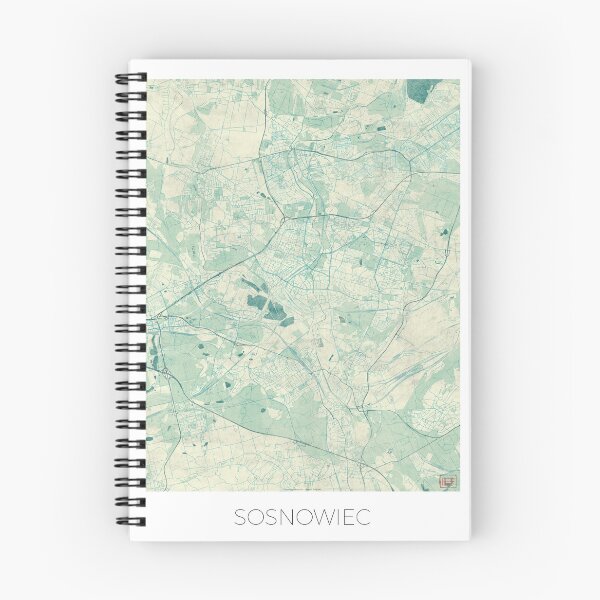 Item preview, Sosnowiec Map Blue Vintage designed and sold by HubertRoguski.
