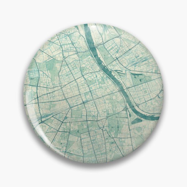 Item preview, Warszawa Map Blue Vintage designed and sold by HubertRoguski.