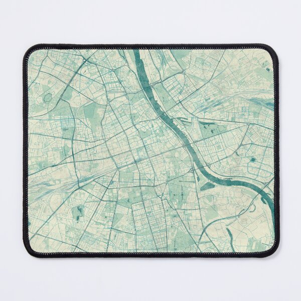 Item preview, Warszawa Map Blue Vintage designed and sold by HubertRoguski.