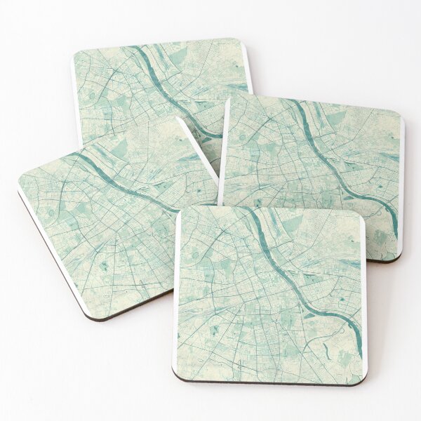 Item preview, Warszawa Map Blue Vintage designed and sold by HubertRoguski.