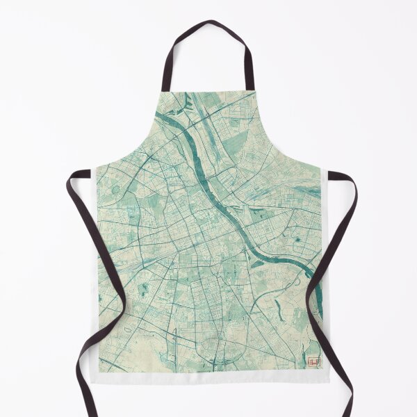 Item preview, Warszawa Map Blue Vintage designed and sold by HubertRoguski.