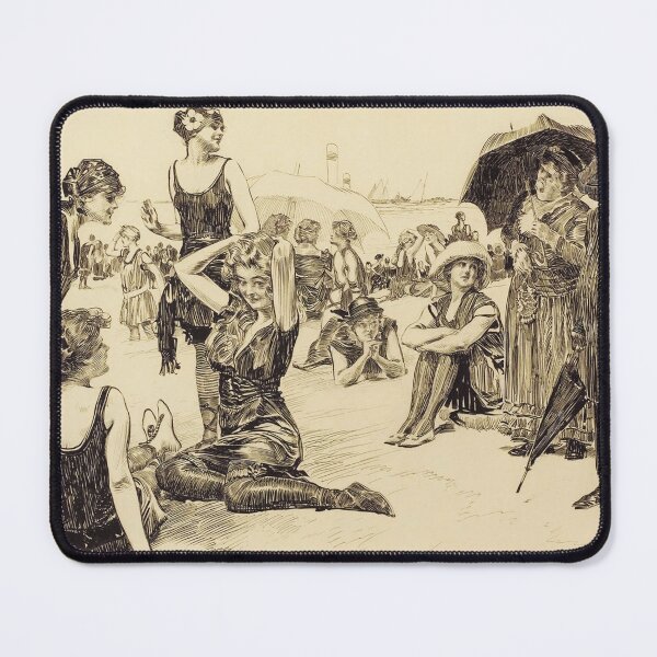 Item preview, Beach Scene by Orson Lowell - Vintage Art designed and sold by RickE.