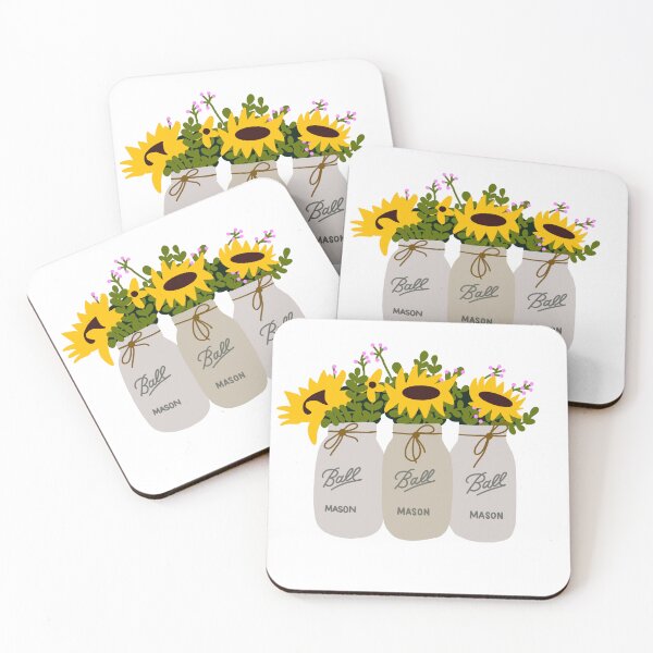 Item preview, Mason Jar Floral Arrangement with Sunflowers designed and sold by tbcalligraphy.