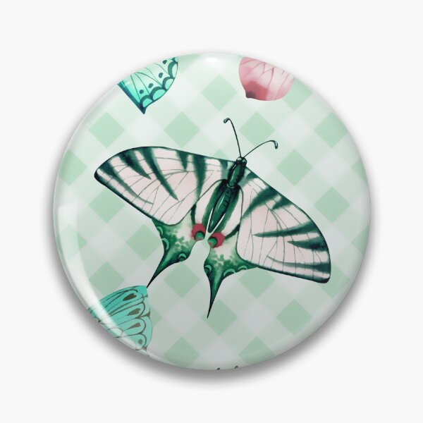 Item preview, Unique Gingham and Butterflies Aesthetic, in teal and dusty pink tones designed and sold by Orianah.