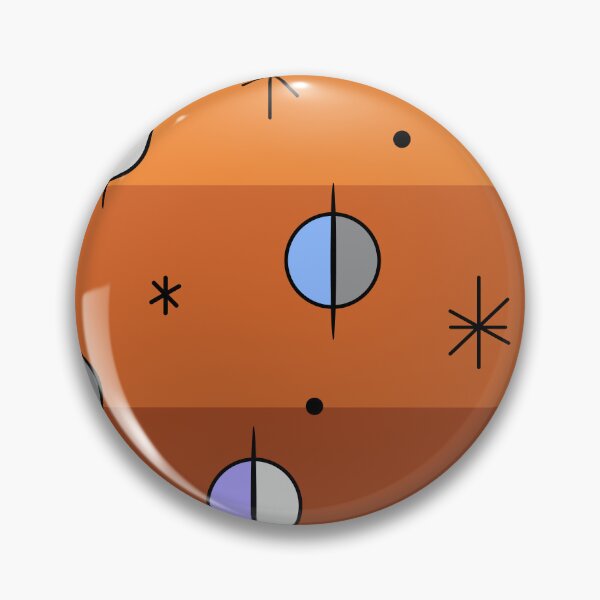 Aperçu de l'œuvre Rétro Space Age Planètes Étoiles Orange créée et vendue par thepixelgarden.