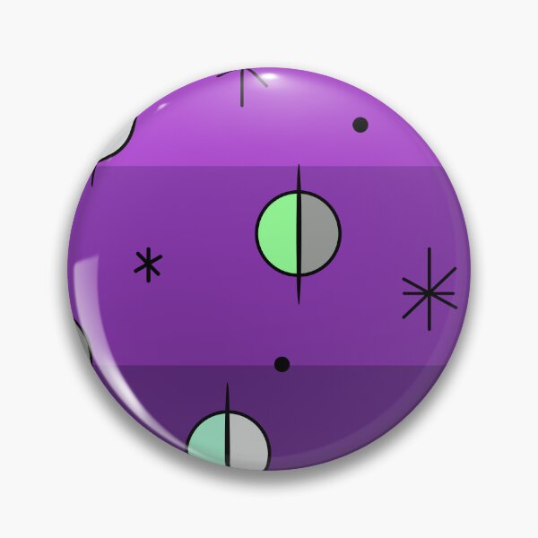 Aperçu de l'œuvre Rétro Space Age Planètes Étoiles Violet créée et vendue par thepixelgarden.