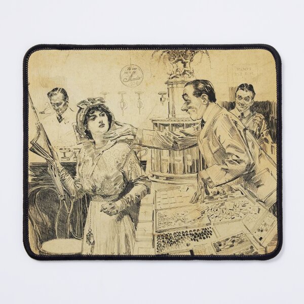 Item preview, Woman Shopping by Orson Lowell - Vintage Art designed and sold by RickE.