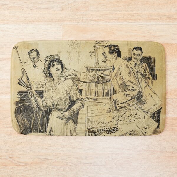 Item preview, Woman Shopping by Orson Lowell - Vintage Art designed and sold by RickE.