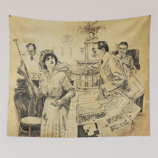 Item preview, Woman Shopping by Orson Lowell - Vintage Art designed and sold by RickE.