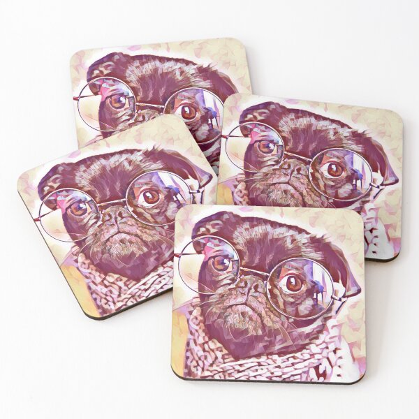 Item preview, Spring Teacher Glasses Pop Art Portrait Puppy Pug Life Art designed and sold by TheWildFlix.