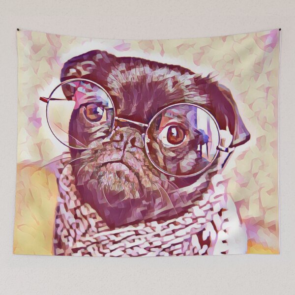 Item preview, Spring Teacher Glasses Pop Art Portrait Puppy Pug Life Art designed and sold by TheWildFlix.