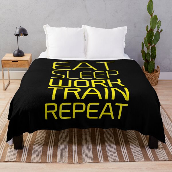 Item preview, Eat Sleep Work Train Repeat Motivation Quote designed and sold by ORNOL.